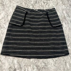 mo : vint skirt New York skirt black gold striped faux pockets lined work